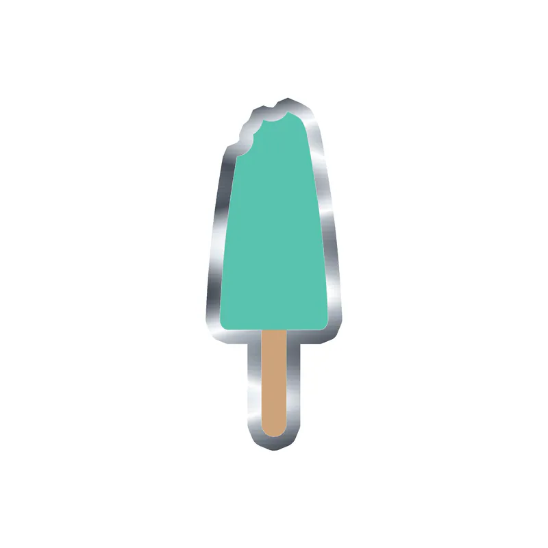 Popsicle Silver Chrome Vinyl Decal - Custom Size