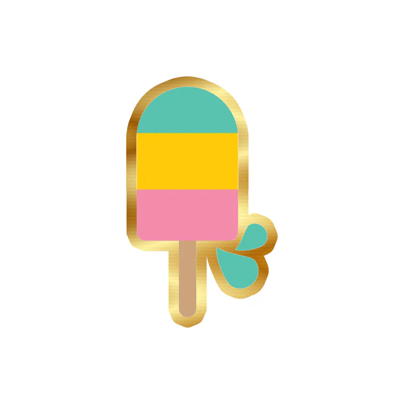 Popsicle Gold Chrome Vinyl Decal - Custom Size