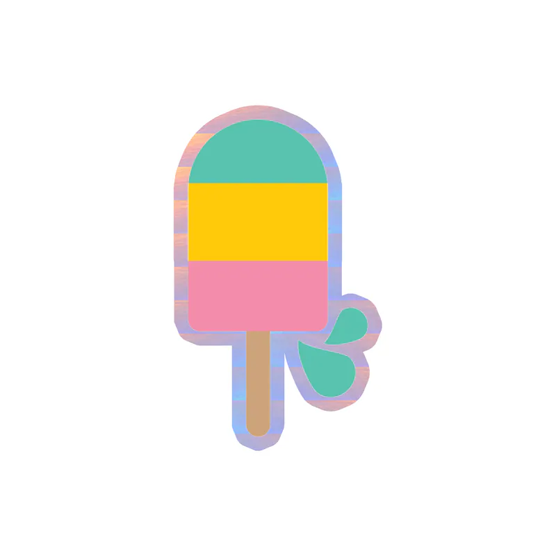 Popsicle Holographic Vinyl Decal - Custom Size