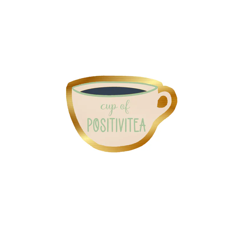 Cup Of Positivitea Gold Chrome Vinyl Decal - Custom Size