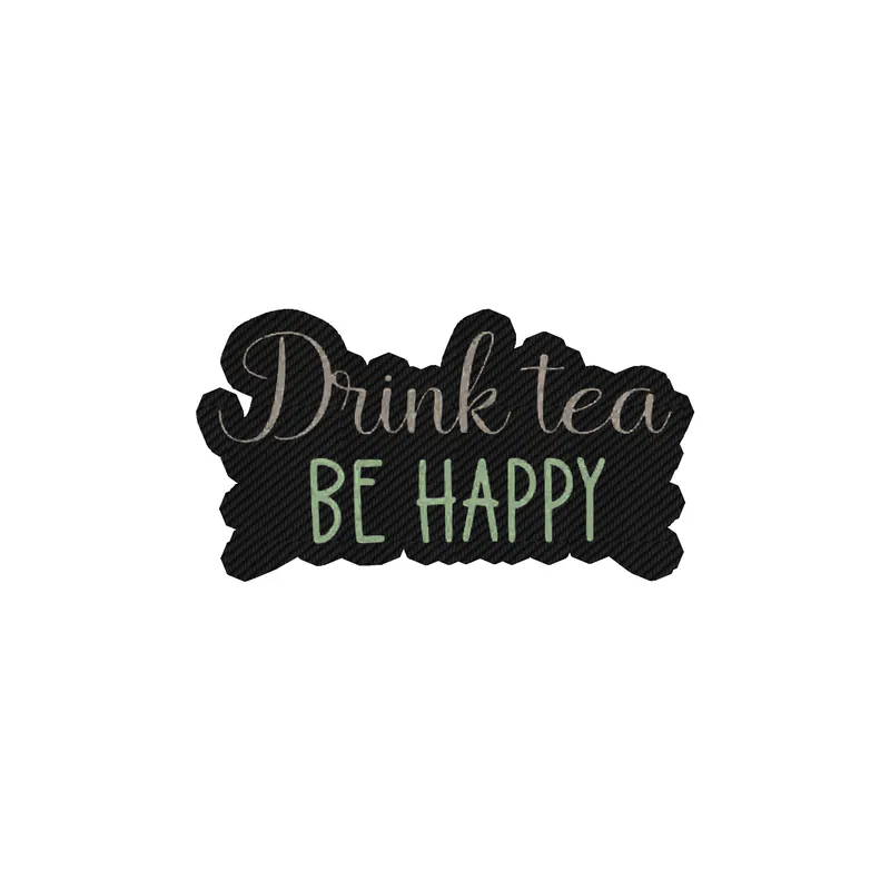 Drink Tea Be Happy Carbon Fiber Vinyl Decal - Custom Size