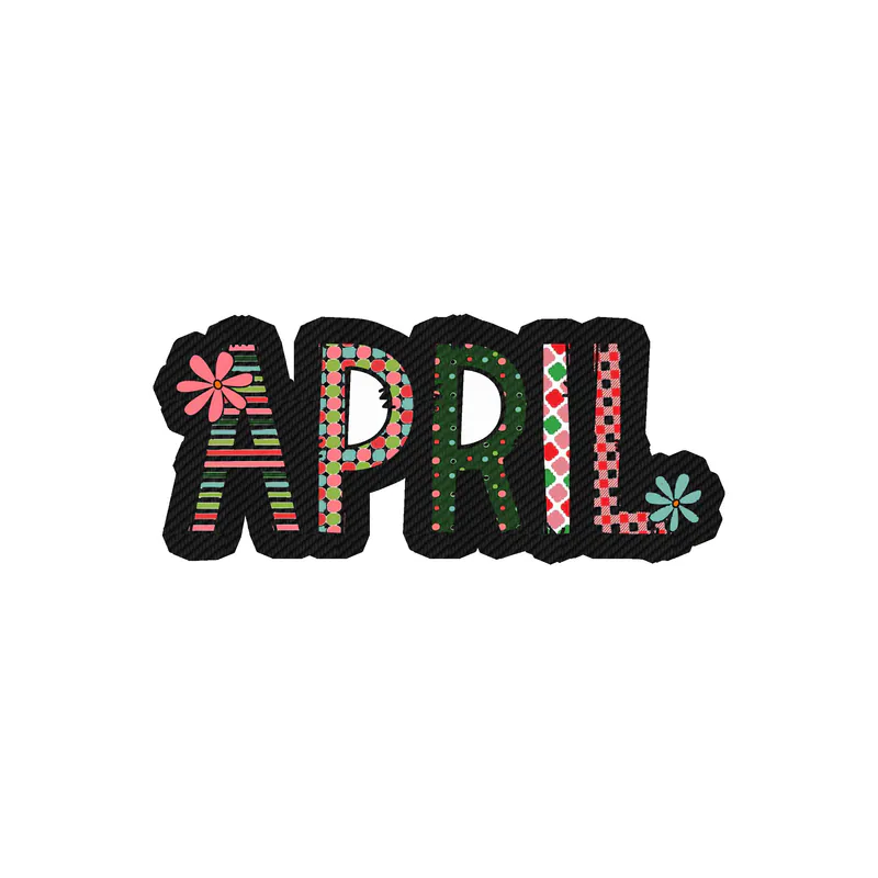 April - Month - Carbon Fiber Vinyl Decal - Custom Size