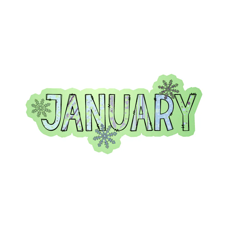 January - Month - Glow in the Dark Vinyl Decal - Custom Size