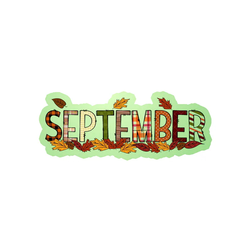September - Month - Glow in the Dark Vinyl Decal - Custom Size