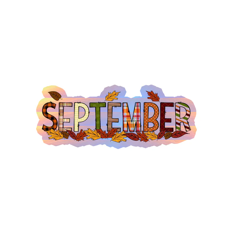 September - Month - Holographic Vinyl Decal - Custom Size