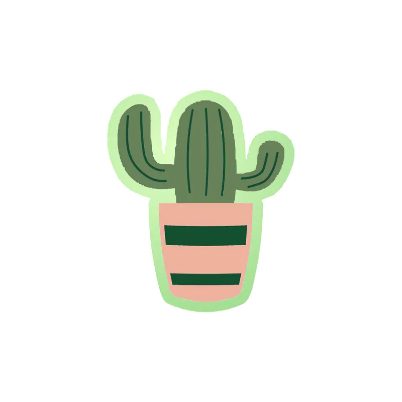 Cactus Glow in the Dark Vinyl Decal - Custom Size
