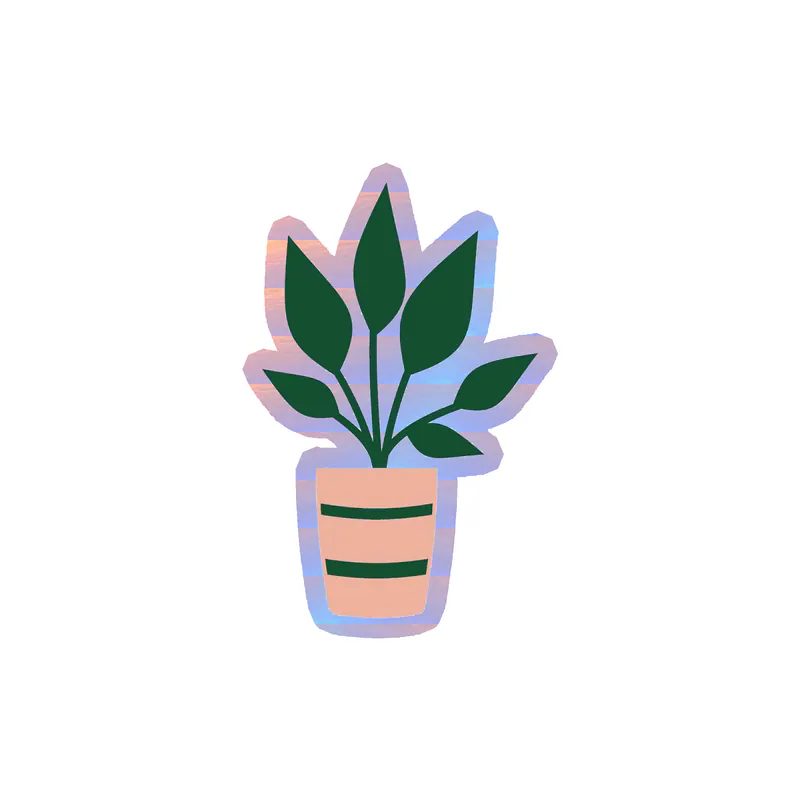 Plant Holographic Vinyl Decal - Custom Size