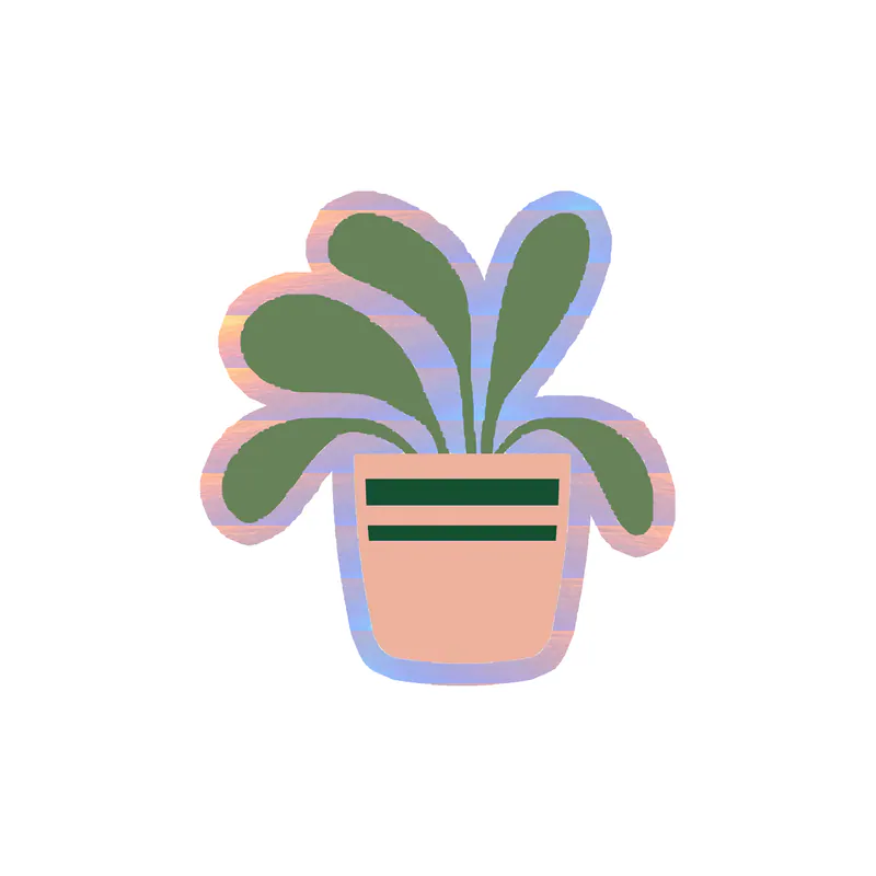 Plant Holographic Vinyl Decal - Custom Size