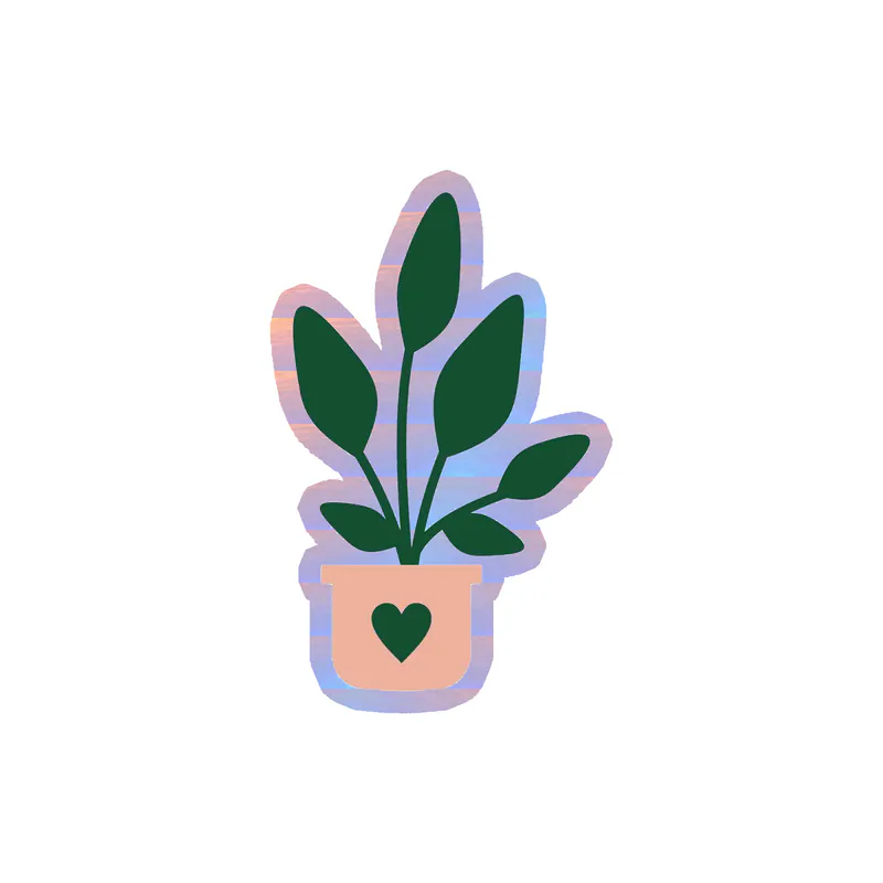 Plant Holographic Vinyl Decal - Custom Size