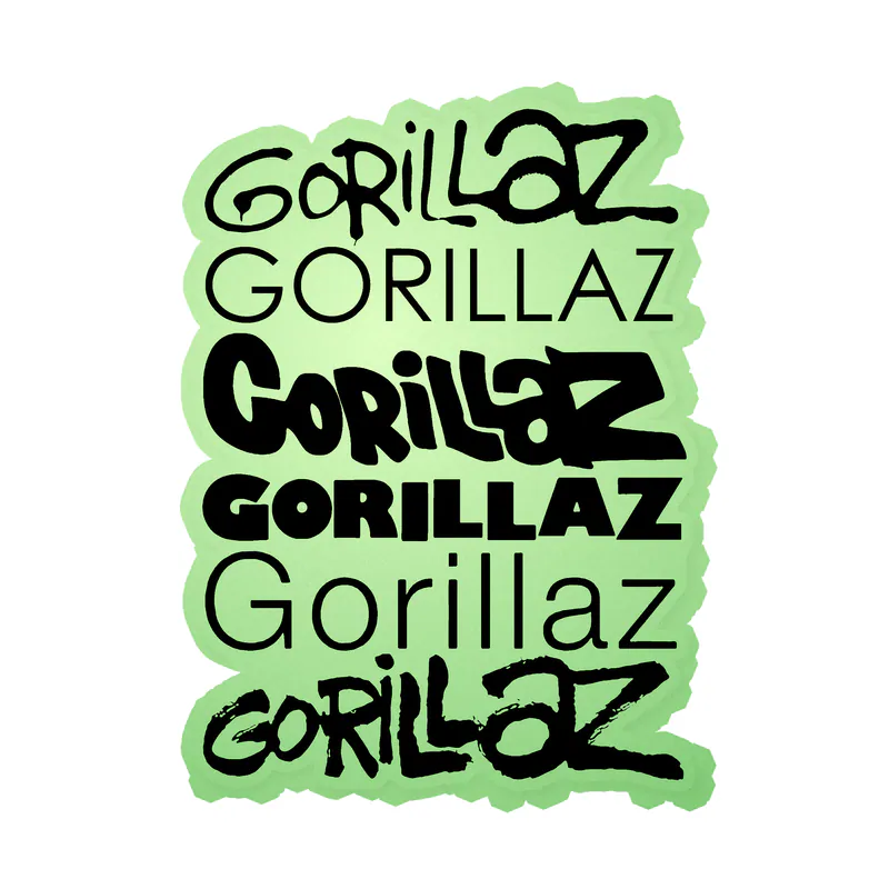 Gorillaz Glow in the Dark Vinyl Decal - Custom Size