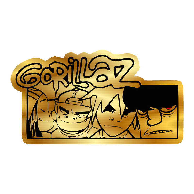 Gorillaz Gold Chrome Vinyl Decal - Custom Size