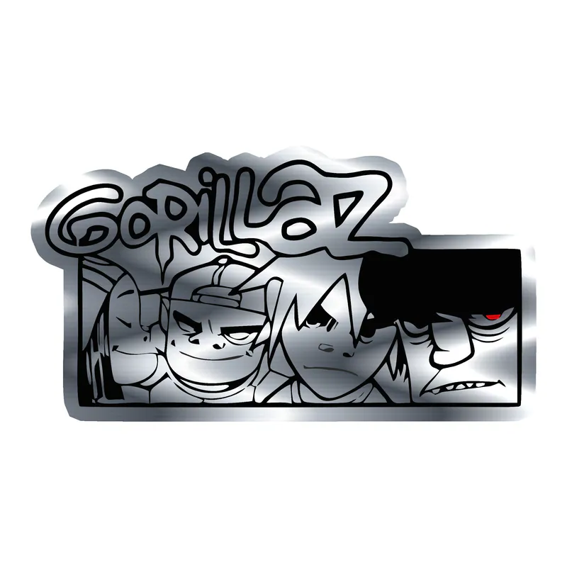 Gorillaz Silver Chrome Vinyl Decal - Custom Size