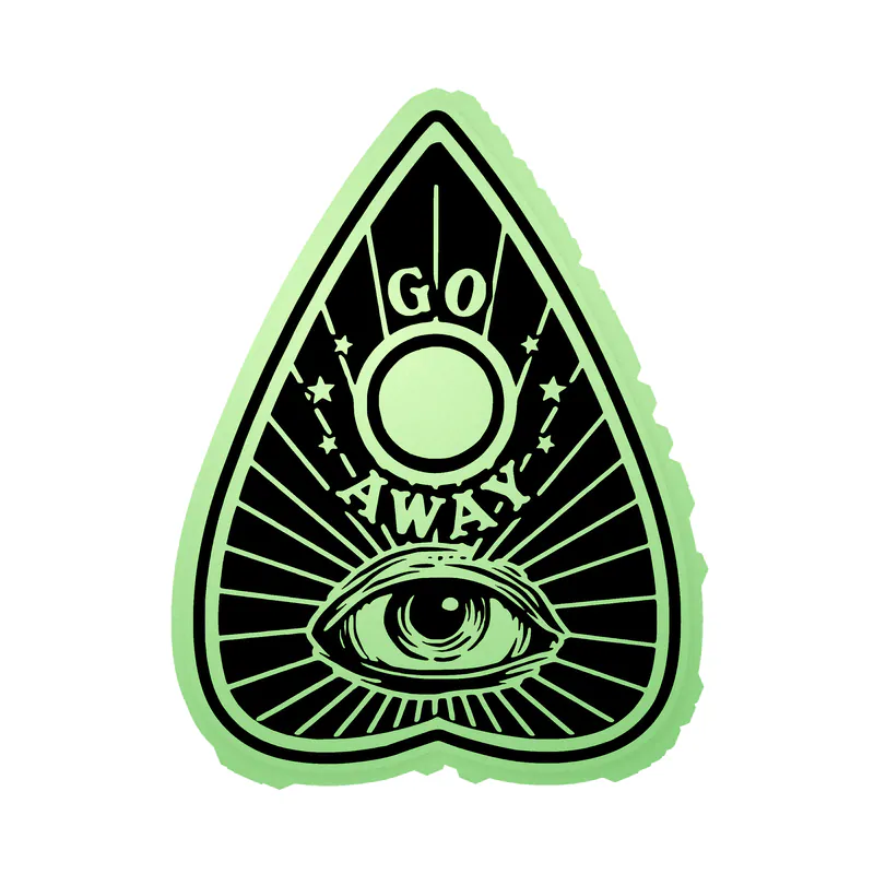 Ouija Board Planchette Glow in the Dark Vinyl Decal - Custom Size