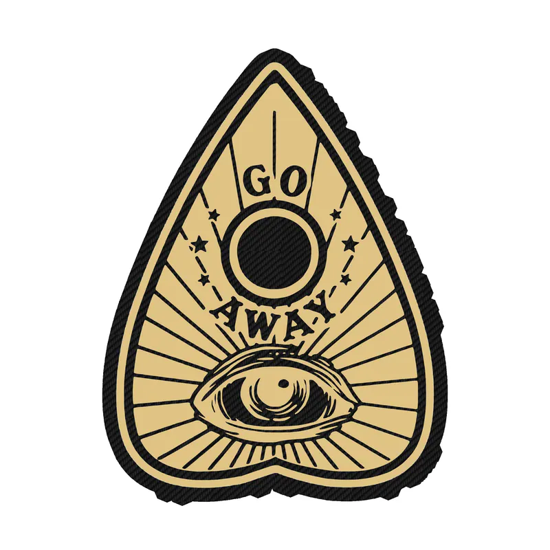 Ouija Board Planchette Carbon Fiber Vinyl Decal - Custom Size