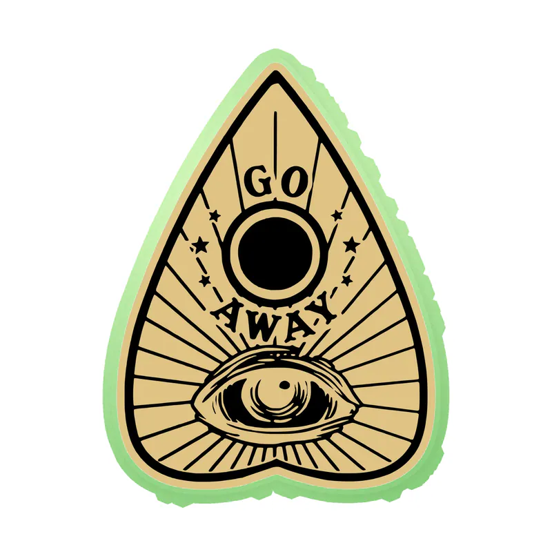 Ouija Board Planchette Glow in the Dark Vinyl Decal - Custom Size