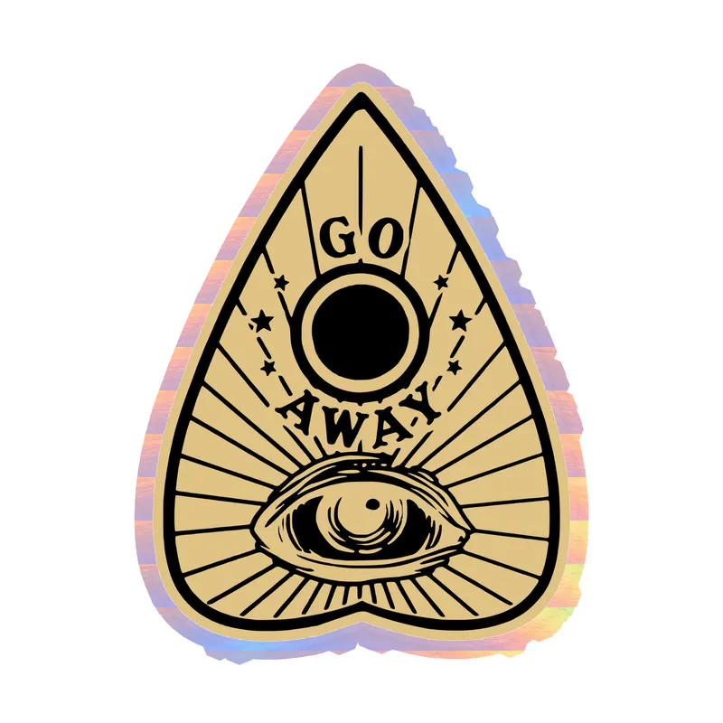 Ouija Board Planchette Holographic Vinyl Decal - Custom Size