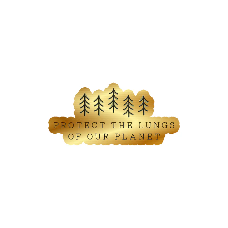 Protect The Lungs Of Our Planet Gold Chrome Vinyl Decal - Custom Size
