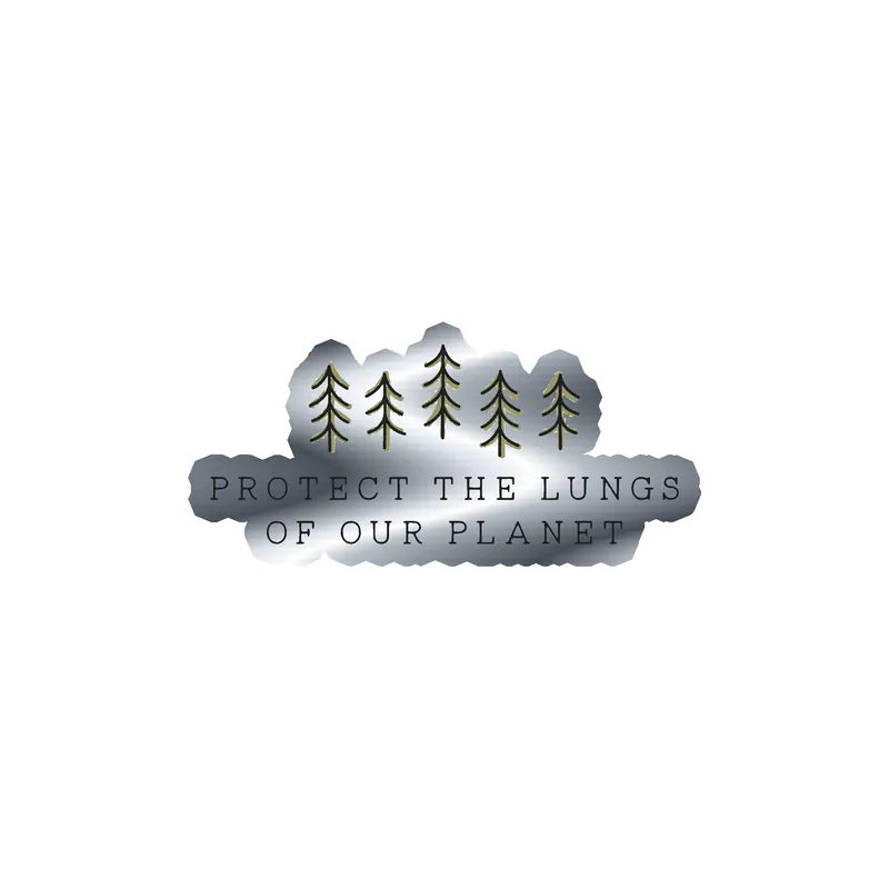 Protect The Lungs Of Our Planet Silver Chrome Vinyl Decal - Custom Size