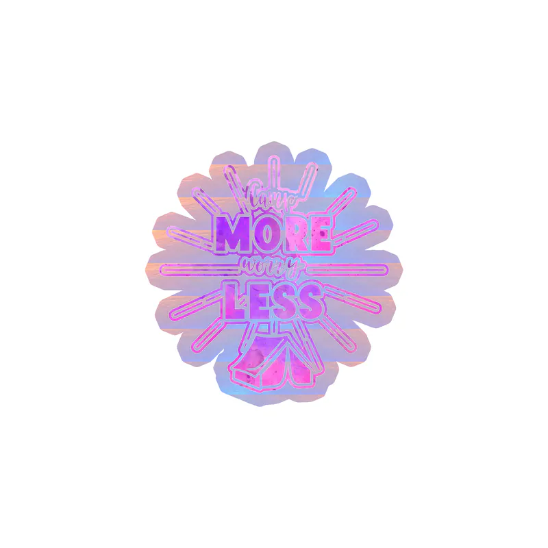 Camp More Worry Less Holographic Vinyl Decal - Custom Size