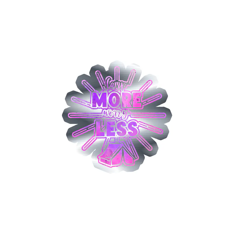 Camp More Worry Less Silver Chrome Vinyl Decal - Custom Size