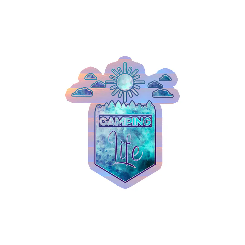 Camping Life Holographic Vinyl Decal - Custom Size