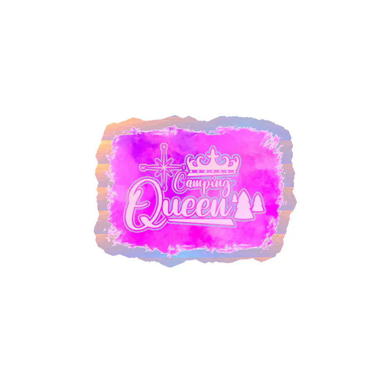 Camping Queen Holographic Vinyl Decal - Custom Size
