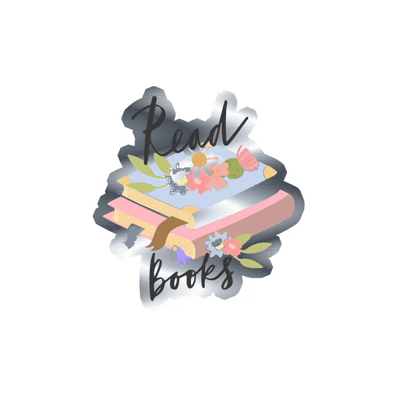 Read Books - Silver Chrome Vinyl Decal - Custom Size
