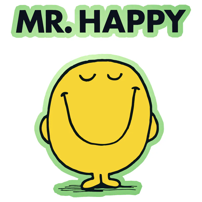 Mr. Men - Mr. Happy Glow in the Dark Vinyl Decal - Custom Size
