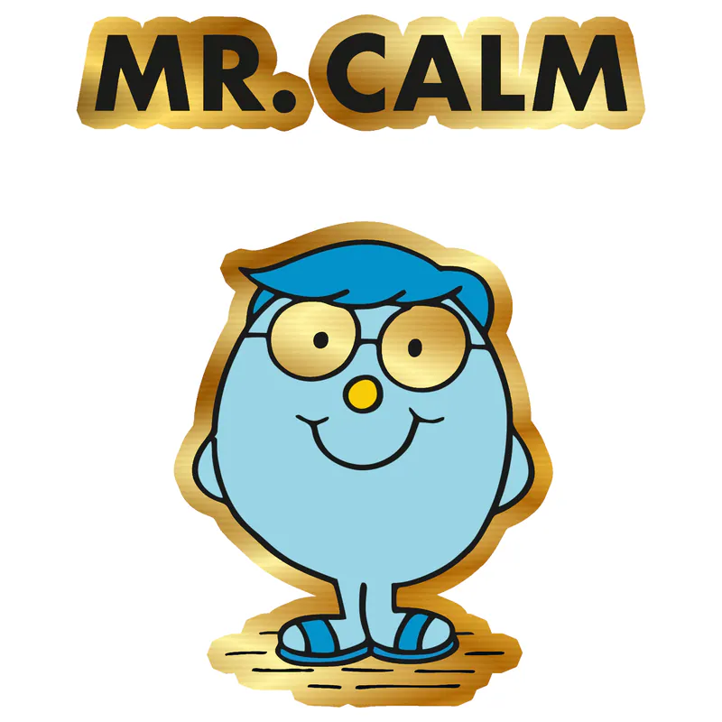 Mr. Men - Mr. Calm Gold Chrome Vinyl Decal - Custom Size