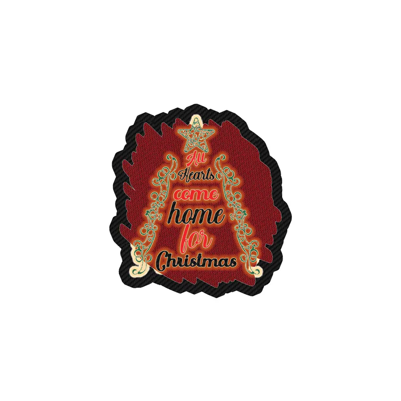 All Hearts Come Home for Christmas Carbon Fiber Vinyl Sticker - Custom Size