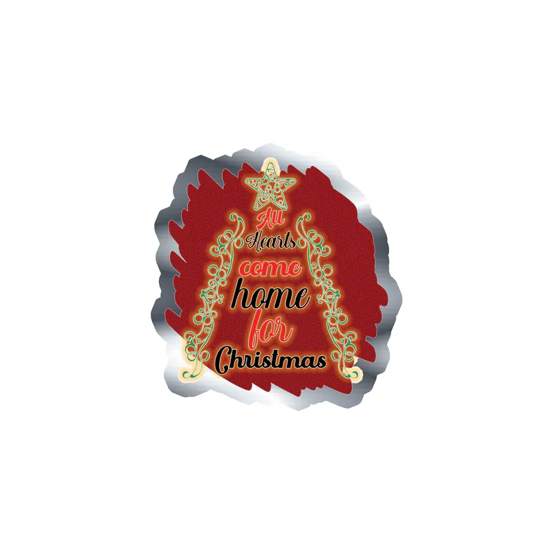 All Hearts Come Home for Christmas Silver Chrome Vinyl Sticker - Custom Size