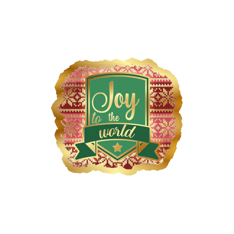 Joy To The World Gold Chrome Vinyl Sticker - Custom Size