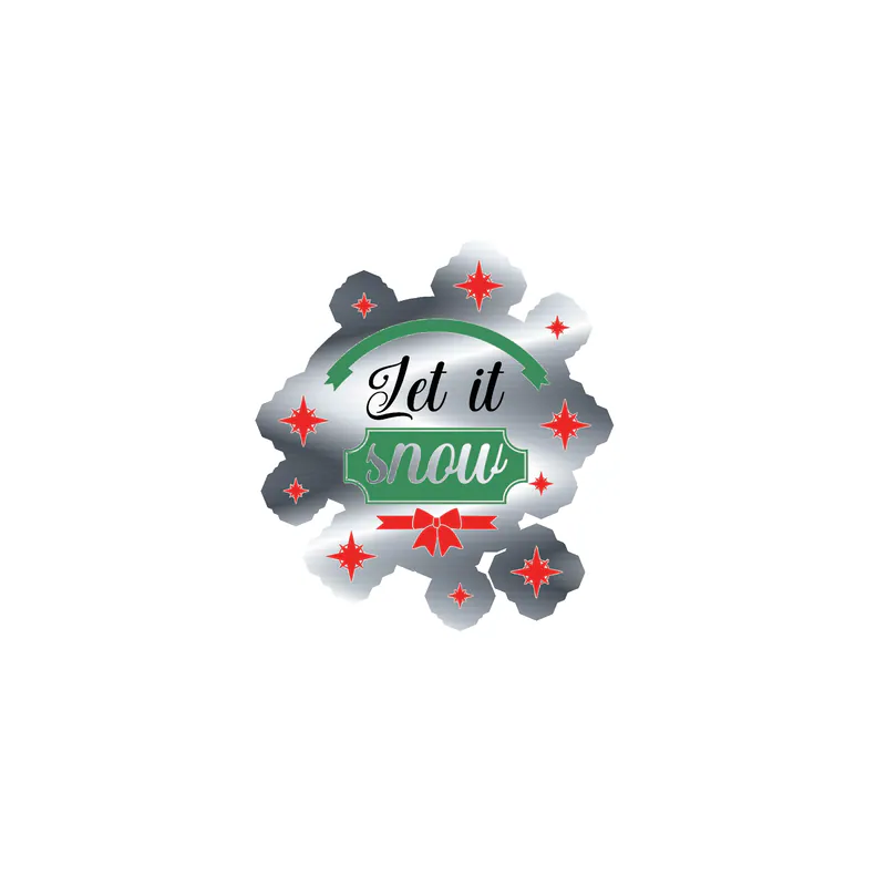 Let It Snow Silver Chrome Vinyl Sticker - Custom Size