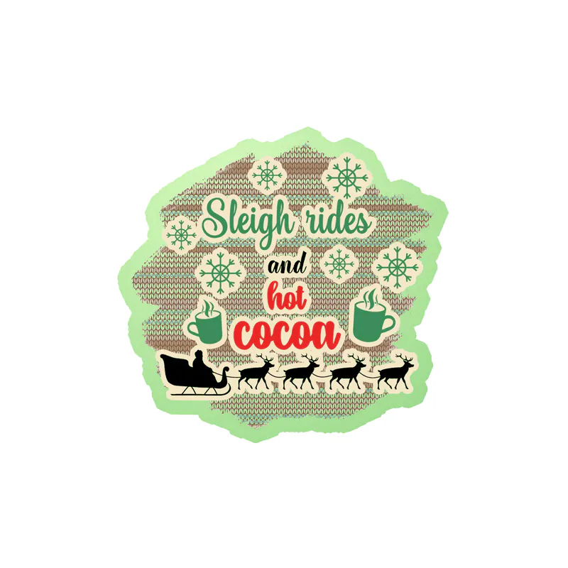 Sleigh Rides Glow in the Dark Vinyl Sticker - Custom Size