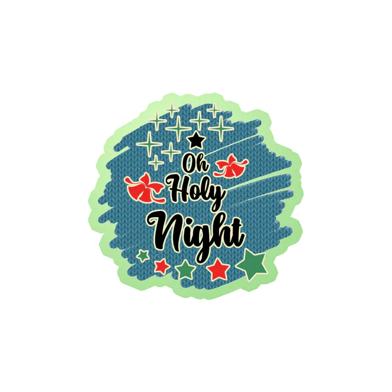 Oh Holy Night Glow in the Dark Vinyl Sticker - Custom Size