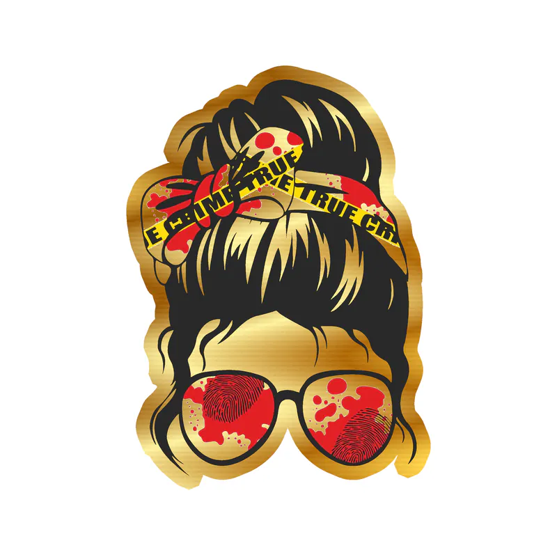 Messy Bun - Gold Chrome Vinyl Decal - Custom Size