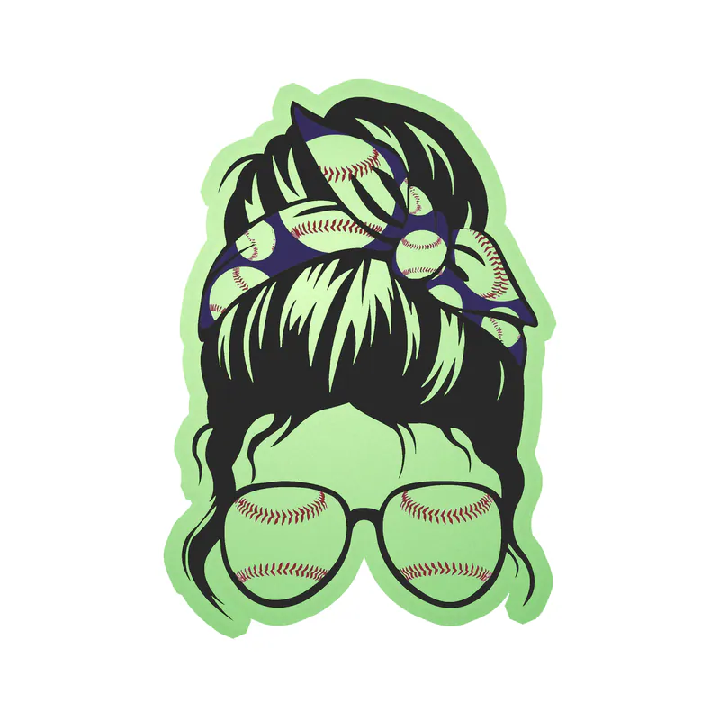 Messy Bun - Glow in the Dark Vinyl Decal - Custom Size