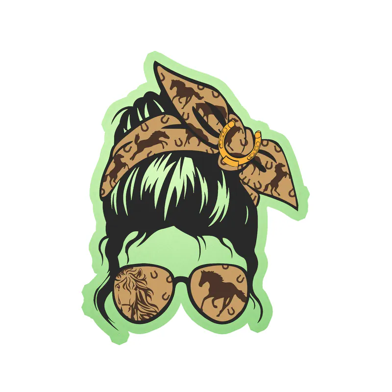 Messy Bun - Glow in the Dark Vinyl Decal - Custom Size