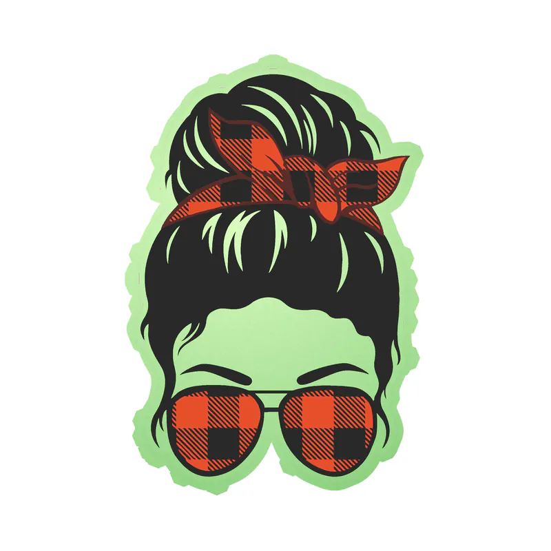 Messy Bun - Glow in the Dark Vinyl Decal - Custom Size