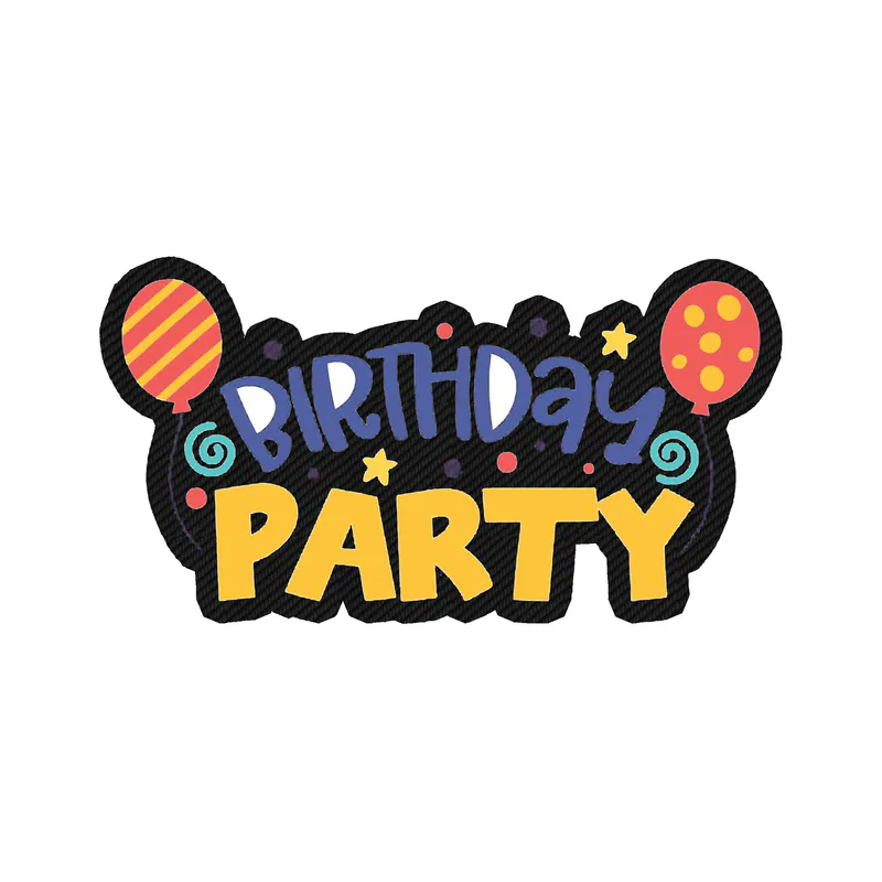 Birthday Party - Carbon Fiber Vinyl Decal - Custom Size