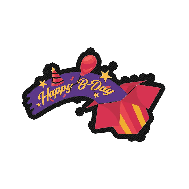 Happy Birthday - Carbon Fiber Vinyl Decal - Custom Size