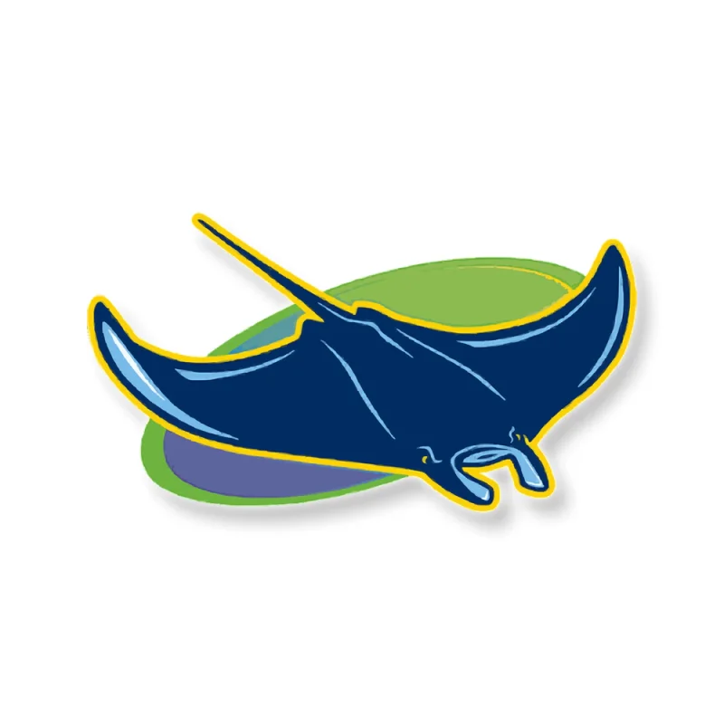 Tampa Bay Rays - Devil Ray Gradient Oval - Full Color Vinyl Sticker - Custom Size