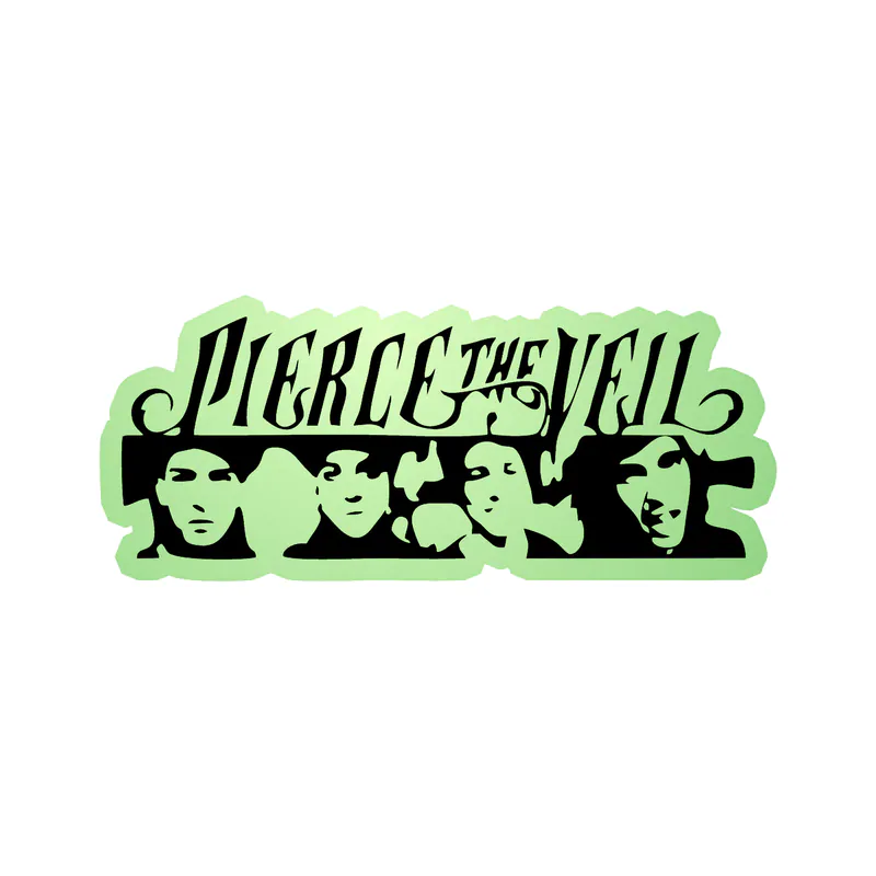 Pierce The Veil - Name With Members - Glow in the Dark Vinyl Sticker - Custom Size