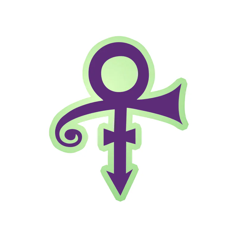 Prince - Logo - Glow in the Dark Vinyl Sticker - Custom Size