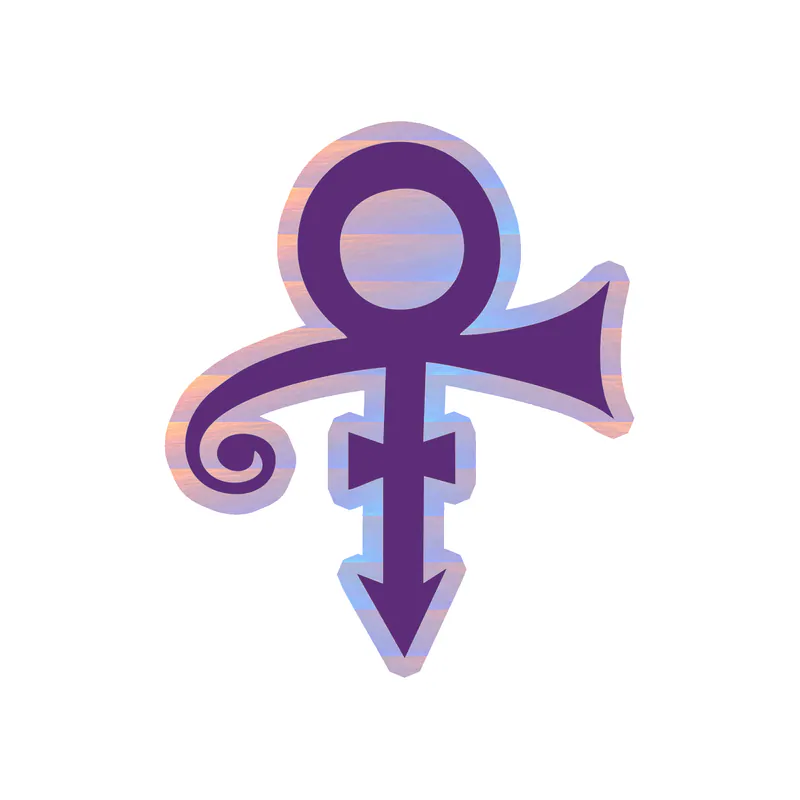 Prince - Logo - Holographic Vinyl Sticker - Custom Size