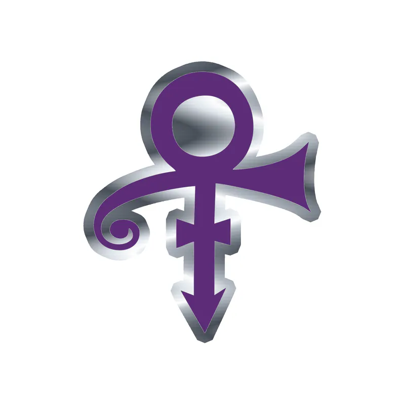 Prince - Logo - Silver Chrome Vinyl Sticker - Custom Size