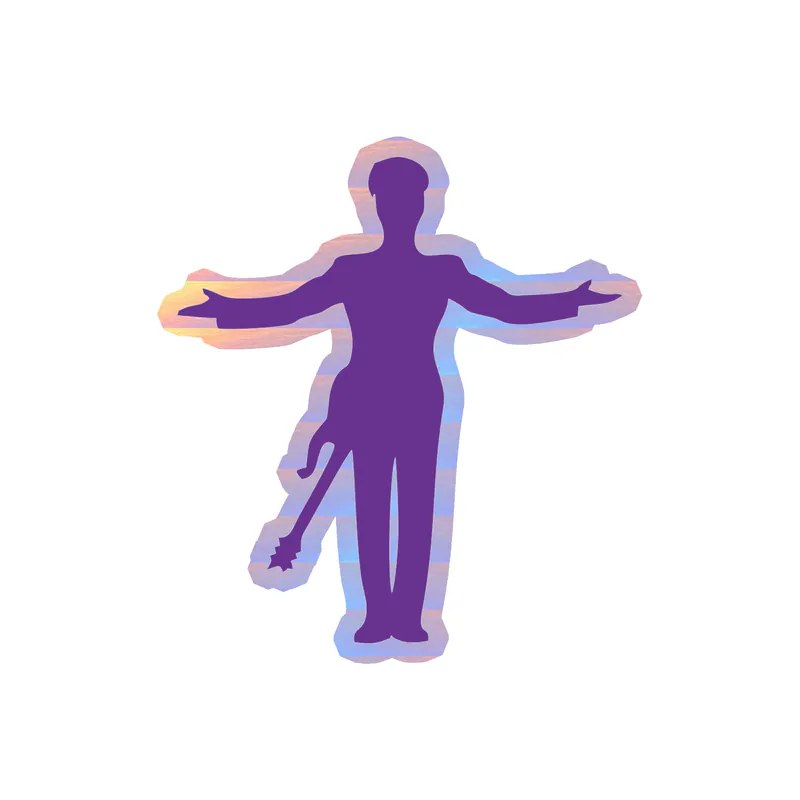 Prince - Standing - Holographic Vinyl Sticker - Custom Size