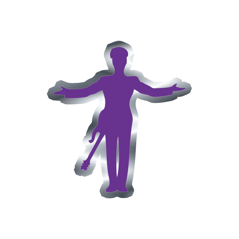 Prince - Standing - Silver Chrome Vinyl Sticker - Custom Size