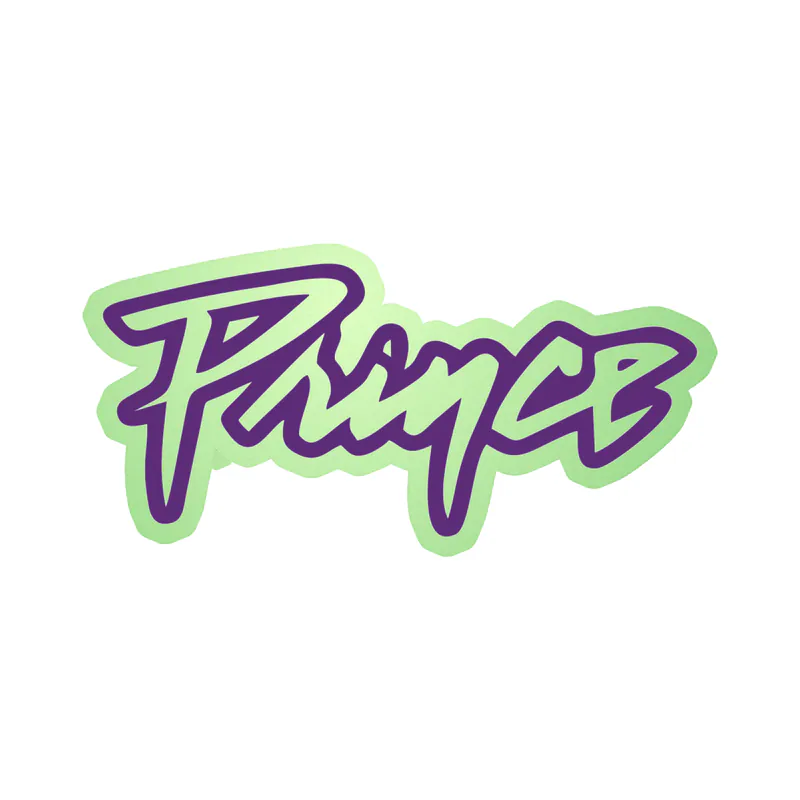 Prince - Name in Purple & White - Glow in the Dark Vinyl Sticker - Custom Size
