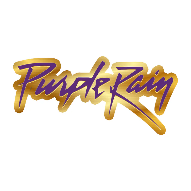 Prince - Purple Rain - Gold Chrome Vinyl Sticker - Custom Size